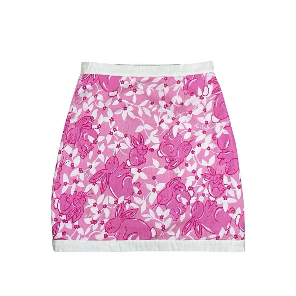 Vintage Lilly Pullitzer Floral Bunny Skirt - 12